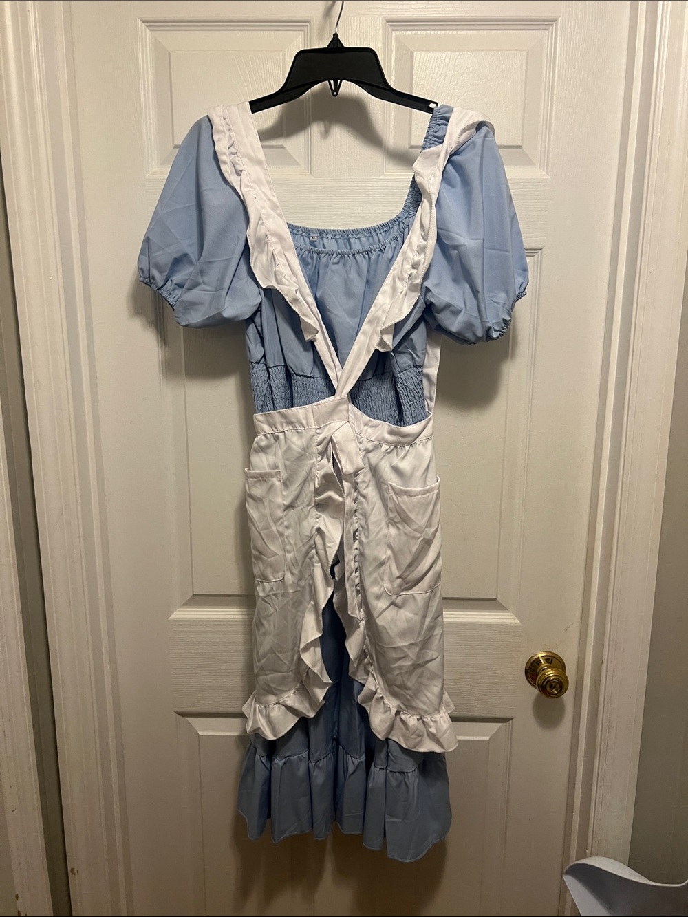 Alice in Wonderland Puff Sleeve Dress with White Apron - Picture 3 of 5